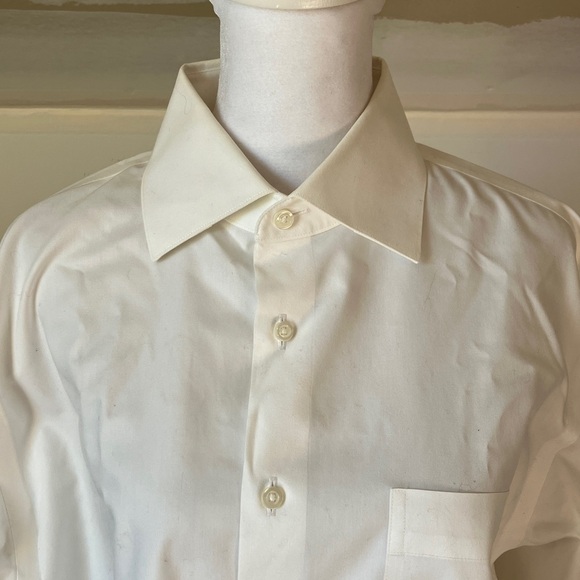 Men’s Neiman Marcus Plain White Classic Fit Button Down Dress Shirt size 32/33 - Picture 5 of 5